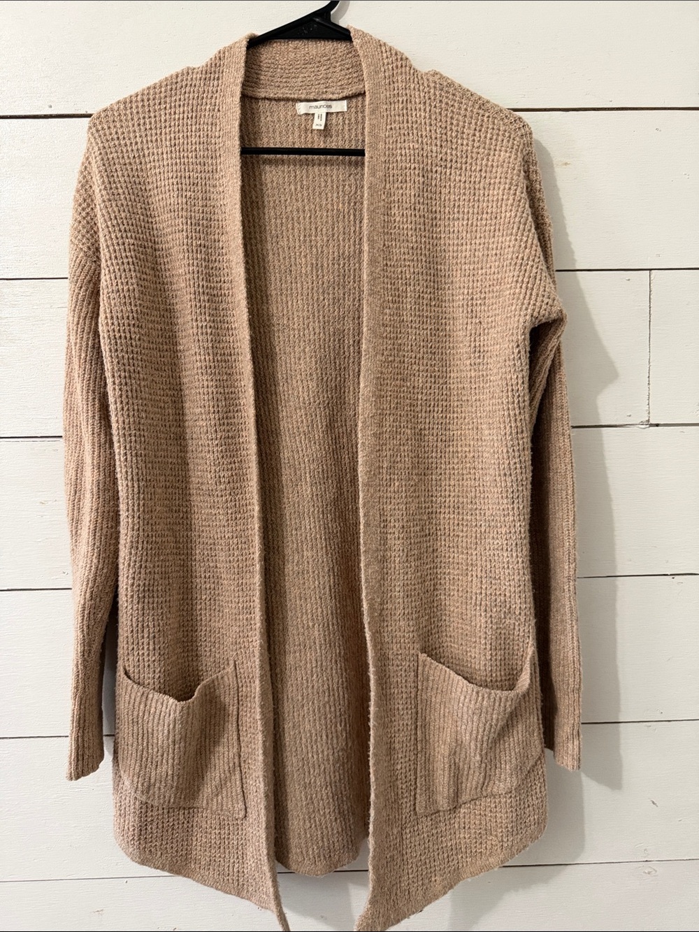 Maurices Open-Front Cardigan Sweater in Taupe